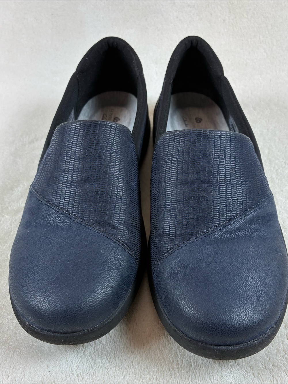 Clarks Navy Slip-On Comfort Loafers for Women